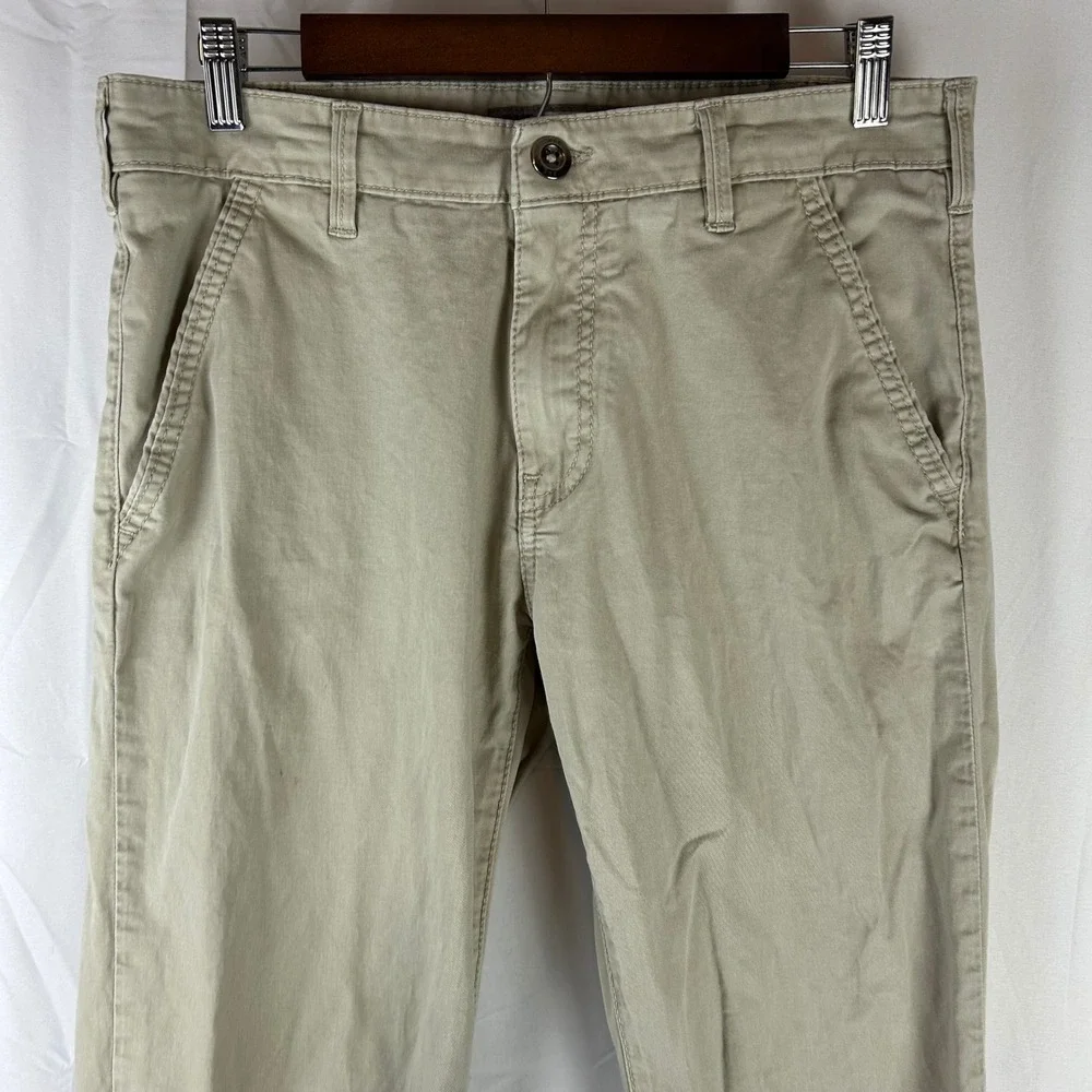 BKE Denim Jake Chino Pants Mens 32L Khaki Tan Straight Leg Stretch 32x32‎